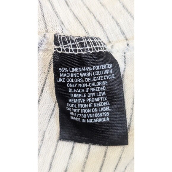 Mossimo Women's Linen Blend White Tank Top with black Stripes Size Small - Picture 4 of 5